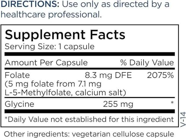 5-MTHF Methyl Folate 5mg, 90 Capsules - Metabolic Maintenance For Cheap