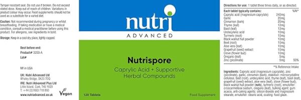 Nutrispore - 120 Tablets - Nutri Advanced Discount