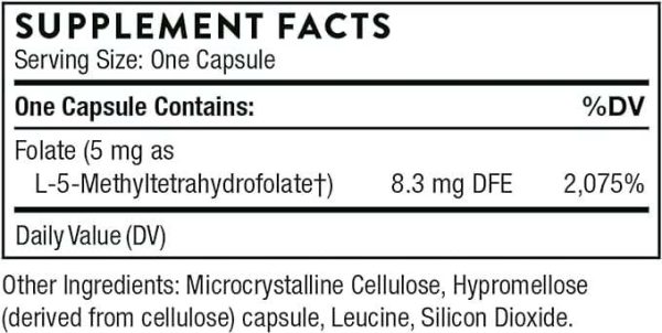 5-MTHF Methyl Folate - (15 mg) 30 Veg Caps - Thorne Discount