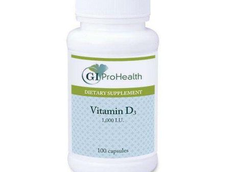 Vitamin D3 1000IU,100 capsules - GI ProHealth Online now