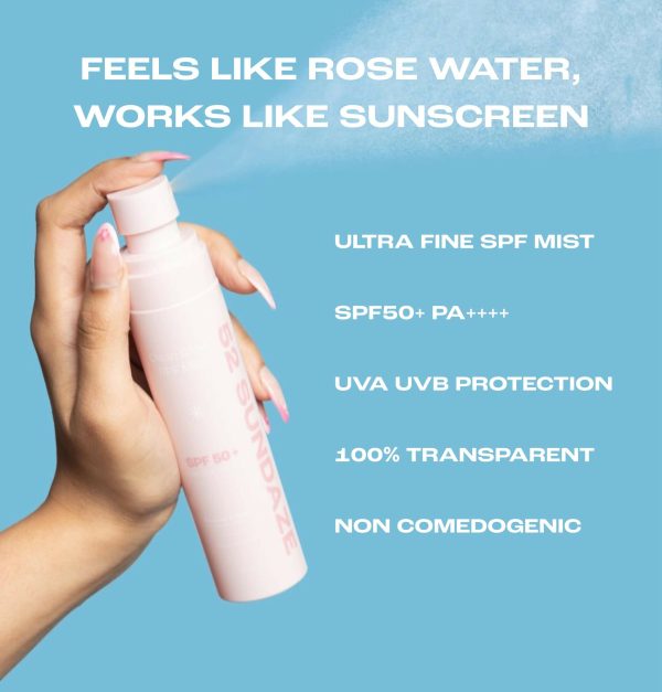 52 Sundaze Rosewater Sunscreen Mist SPF 50+ PA++++ Sunscreen Spray, Clear Glow SPF Mist Online