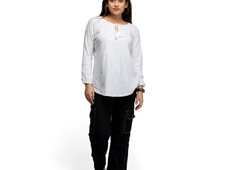 NOZ2TOZ Embroidered top for women - White For Sale