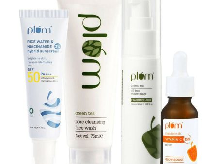 Plum Daily Skincare Essentials CSMS (Cleanser, Serum, Moisturizer, Sunscreen) Combo For Cheap