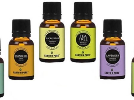 Earth N Pure Essential Oils (Peppermint, Sweet Orange, Eucalyptus, Tea tree, Lavender & Rosemary) Sale