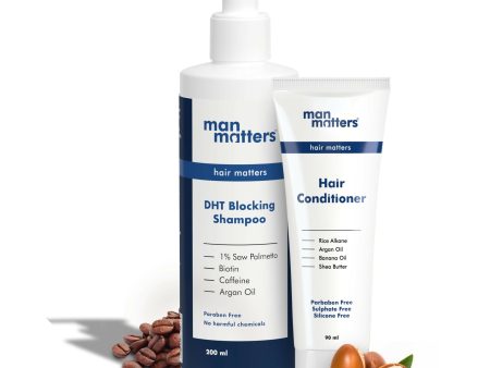 Man Matters Anti Hair Fall Shampoo and Conditioner Combo - Helps in Deep Nourishment and Frizz Free Hair, Sulphate & Paraben Free Supply