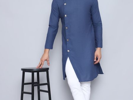 Even Apparels Men s Pure Cotton Grey Sherwani Kurta Online