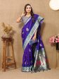 Lorenvalley Fashion Blue Soft Paithani Silk Woven Design Rich Meenakari Zari Weaving Pallu Saree Online Hot Sale