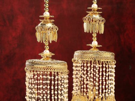 NVR Women s Pack Of 2 Gold Plated Kundan Bridal Heavy Kaleera Sets Supply