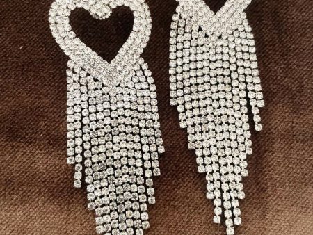 Partywear Zircoin Silver Heart Danglers By House of Ree Discount