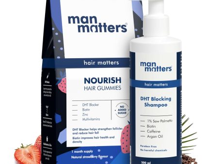 Man Matters Biotin Stage 1 Hair Loss Kit - Hair Gummies & Anti Hair Fall Shampoo With DHT Blocker, Biotin & Caffeine Online