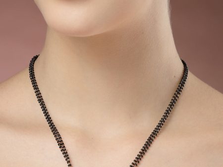 NVR Women s Gold-Plated Black Beaded Mangalsutra For Cheap