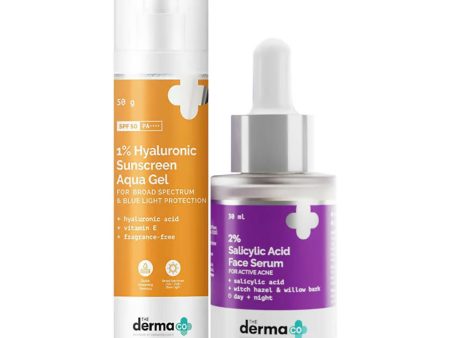 The Derma Co 1% Hyaluronic Sunscreen & 2% Salicylic Face Serum Combo Fashion