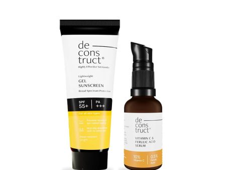 Deconstruct Sun Protect Duo 10% Vitamin C Face Serum + Gel Sunscreen, Get Glowing Skin with Sun Protection, No White Cast, Non Irritating & Lightweight For Cheap