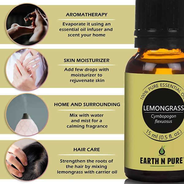 Earth N Pure Lemongrass & Citronella Essential Oils Fashion