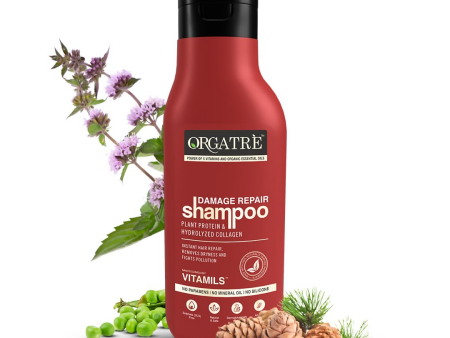 Orgatre Damage Repair Shampoo For Women & Men For Rough Dull & Damaged Hair With Protein & Hydrolyzed Collagen Online now