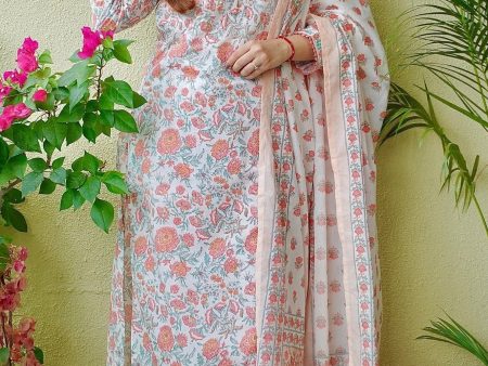 Indian Fashion Women Pink Embroidery Viscose Rayon Kurta, Pant And Dupatta Set Online now