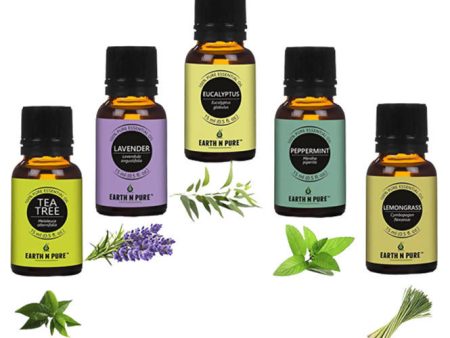 Earth N Pure Essential Oils (Tea Tree, Lavender, Eucalyptus, Peppermint & Lemongrass) Online Sale