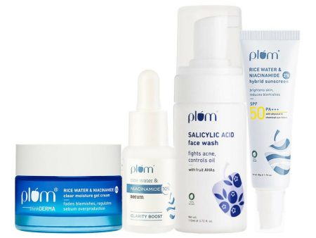 Plum CSMS (Cleanser, Serum, Moisturizer, Sunscreen) Combo for Bright, Clear & Blemish-Free Skin For Cheap