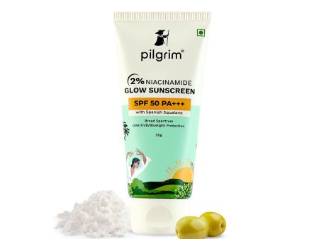 Pilgrim 2% Niacinamide Glow Sunscreen SPF 50 +++ Enhances Glow, Broad spectrum, Non-greasy, No white cast & Prevents Tanning Cheap