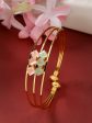 NVR Women s Gold-Plated CZ Stone-Studded Cuff Bracelet Discount