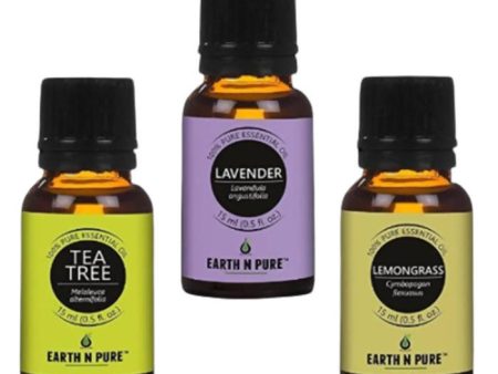 Earth N Pure Essential Oils (Tea Tree, Lavender & Lemongrass) Online now