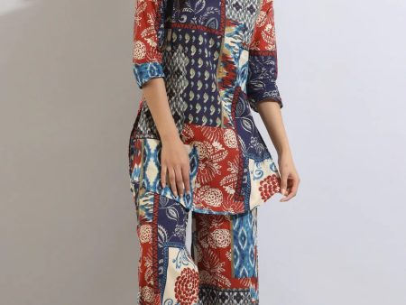 NOZ2TOZ Women Multicolour Printed Viscose Rayon Kurta, Pant And Dupatta Set Online