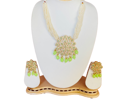 White Multistrand Beaded Choker Jewellery Set By House of Ree Online Hot Sale