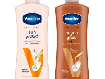 Vaseline Cocoa Glow & Sun Pollution Protection SPF 30 Body Lotion Combo Online