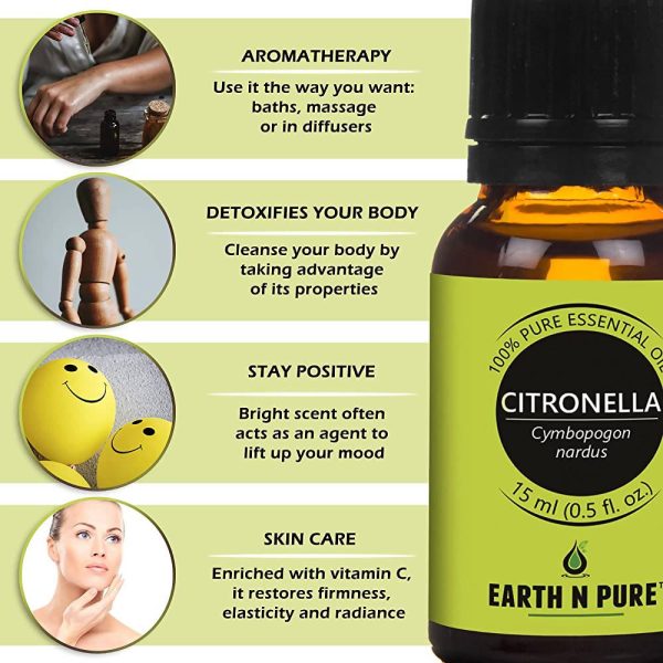 Earth N Pure Lemongrass & Citronella Essential Oils Fashion