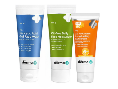 The Derma Co I-Beauty CMS (Cleanser, Moisturizer, Sunscreen) For Acne Prone Skin Combo Online Sale