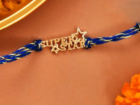 trueBrowns 925 Sterling Silver 22k Gold Micron Plated Superstar Thread Rakhi For Discount