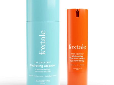 Foxtale Hydrate & Glow Skin Care Kit for Glowing Skin: Cleanser Hydrating Face Wash + Vitamin C Face Serum Sale