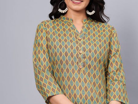 Women Elegant Printed Cotton Top - Rasiya For Sale