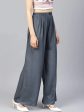 Women Grey Solid Straight Palazzos - Rasiya Hot on Sale