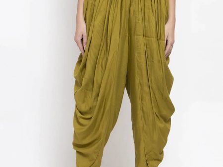 Women Green Solid Dhoti - Rasiya Discount