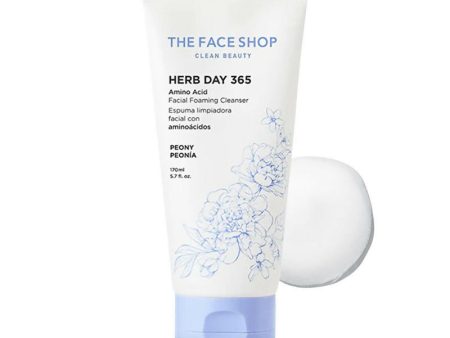 The Face Shop Herb Day Amino Acid Face Wash, Gentle Cleanser that Exfoliates & Brighten Skin - Korean Skincare For Cheap