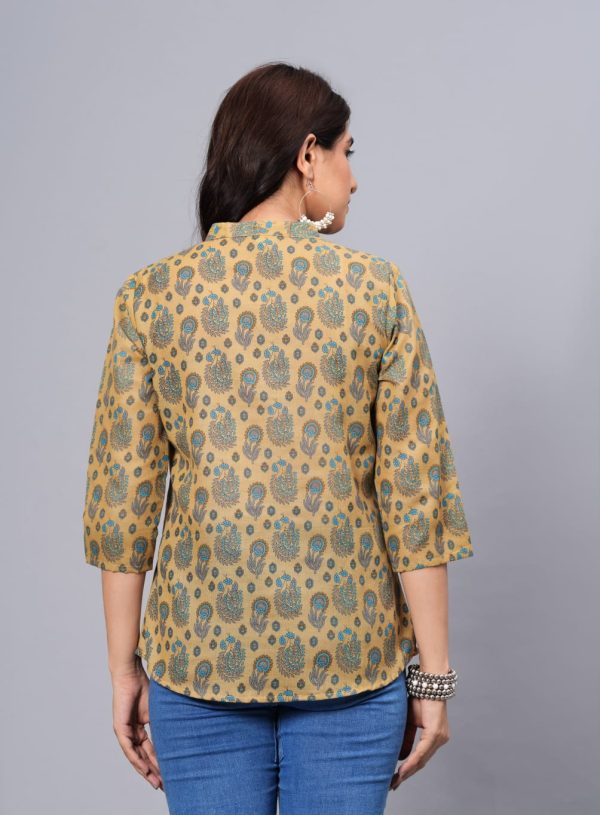 Women Elegant Printed Cotton Top - Rasiya For Cheap