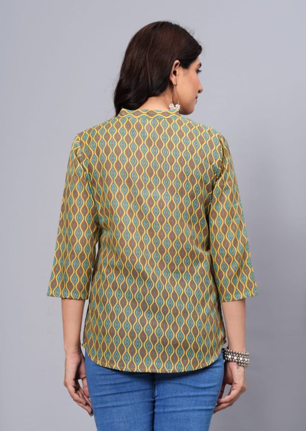 Women Elegant Printed Cotton Top - Rasiya For Sale