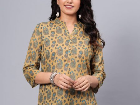 Women Elegant Printed Cotton Top - Rasiya For Cheap