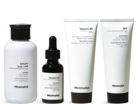 Minimalist Daily Skincare Routine CSMS (Cleanser, Serum, Moisturizer, Sunscreen) Combo For Oily & Acne Prone Skin Online Hot Sale