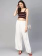 Women Off-White Solid Straight Palazzos - Rasiya Hot on Sale