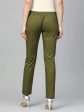 Women Olive Green Smart Slim Fit Solid Regular Trousers - Rasiya on Sale