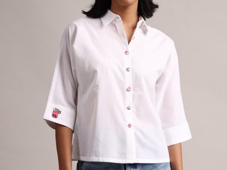 Zaccai Women s White Cambric Solid Top For Cheap