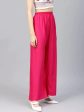 Women Pink Solid Straight Palazzos - Rasiya Discount