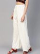 Women Off-White Solid Straight Palazzos - Rasiya Hot on Sale