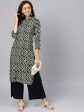 Women Cream-Coloured & Black Printed Straight Kurta - Rasiya Cheap