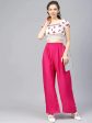 Women Pink Solid Straight Palazzos - Rasiya Discount