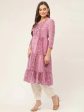 Women Georgette Tiger Printed Kurtas Purple - Rasiya Hot on Sale