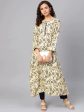 Women Cream-Coloured & Navy Blue Printed A-Line Kurta - Rasiya Discount