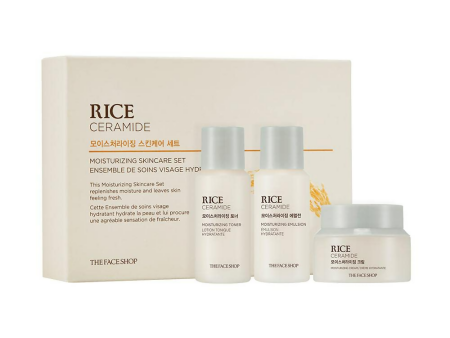 The Face Shop Rice & Ceramide Moisturizing Skincare Set Kit Hot on Sale